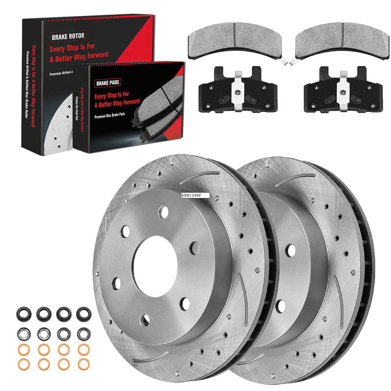 Front Disc Rotors + Brake Pads for Chevy Blazer K1500 K2500 Youkon Escalade
