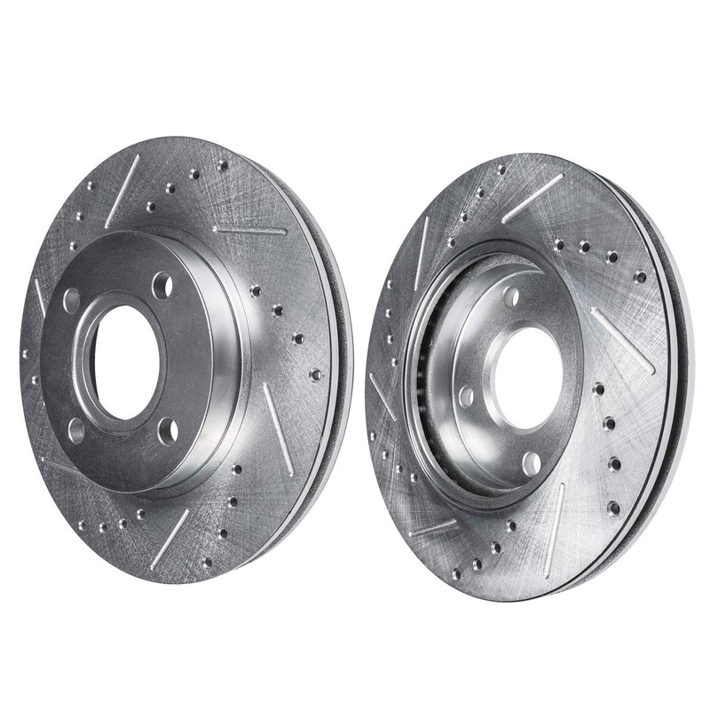 Front Drilled Slotted Disc Brake Rotors for 2000 2001 2002 2003 2004 Ford Focus gallery