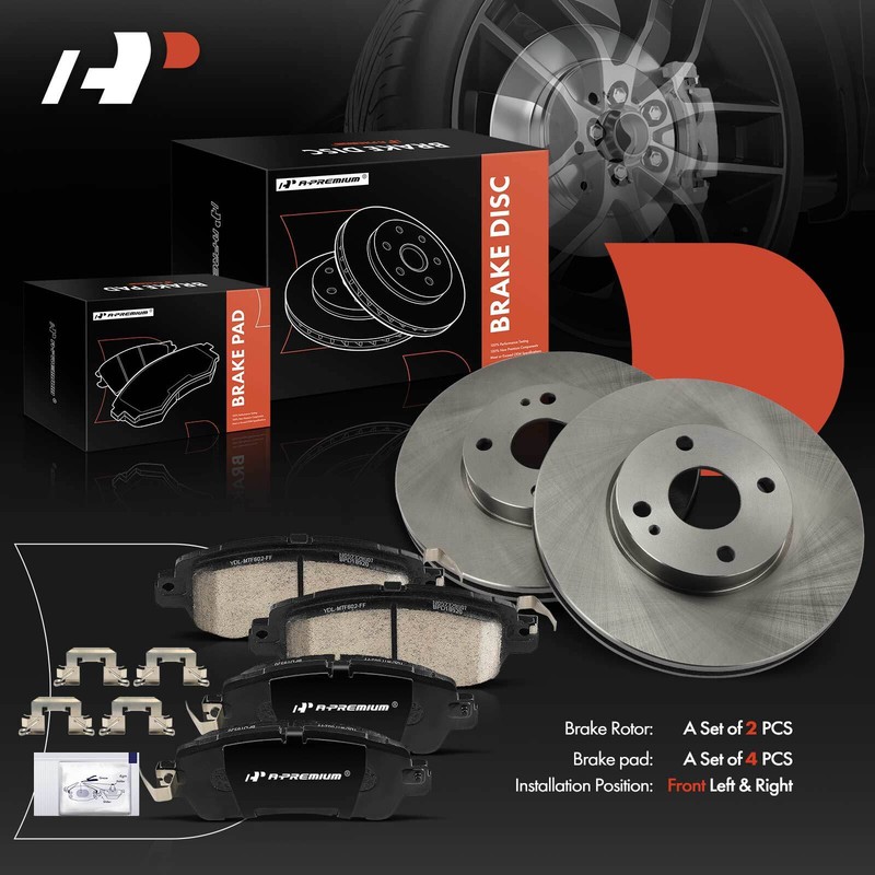 A-Premium Front Disc Brake Rotors & Ceramic Pads for Toyota Yaris 19-20 Scion iA gallery