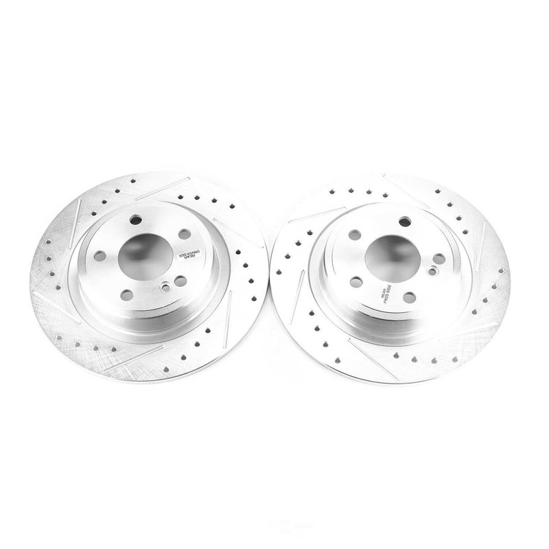 Disc Brake Rotor Set-Rear Drilled, Slotted and Zinc Plated Brake Rotor Pair