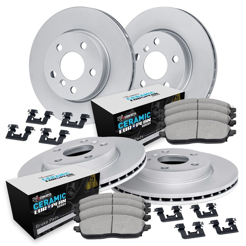 WJTH2-11001 R1 Concepts Brake Disc and Pad Kits 4-Wheel Set Front & Rear