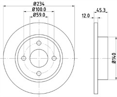 Front Brake Discs Set L/R Fits NISSAN MICRA Mintex MDC740C