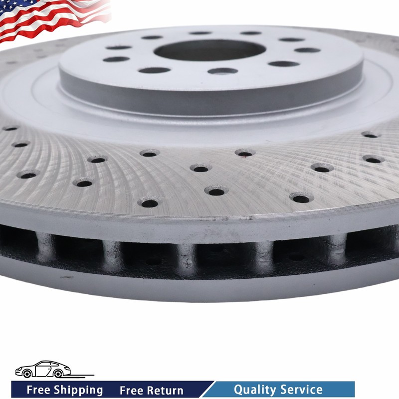 4PCS Front Rear 2PC Drilled Vented Rotors Fit Maserati Ghibli Quattroporte 17+ gallery