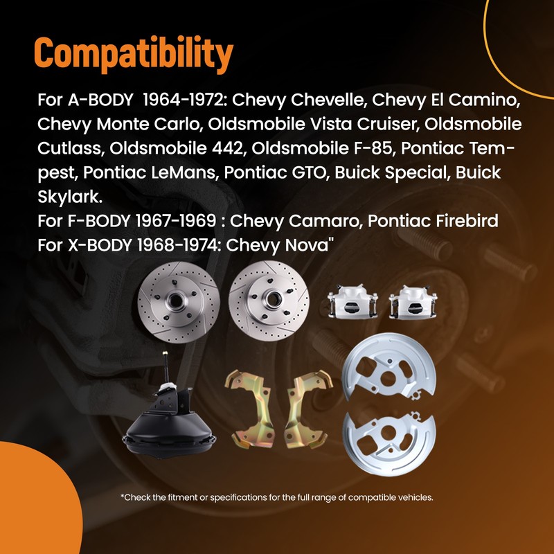 Front Disc Conversion Kit for A-Body Oldsmobile Cutlass 442 F-85 1964-1972 gallery