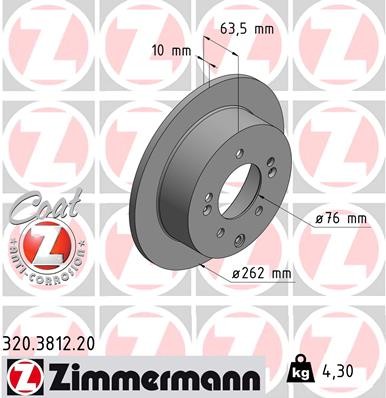 Zimmermann 320.3812.20 Brake Disc for Kia