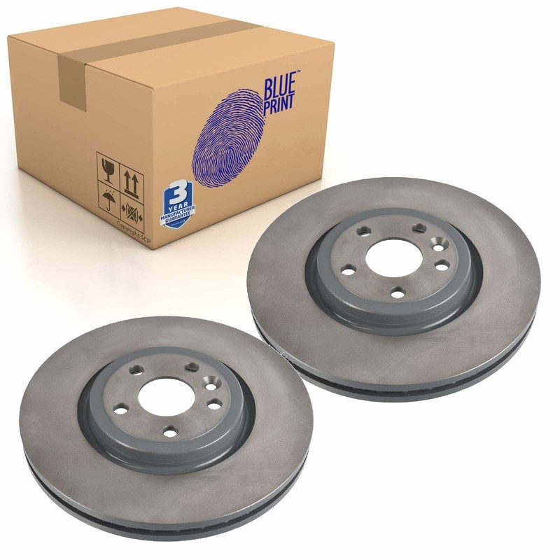 Pair of Front Brake Disc Fits Land Rover OE LR090684 Blue Print ADJ134373