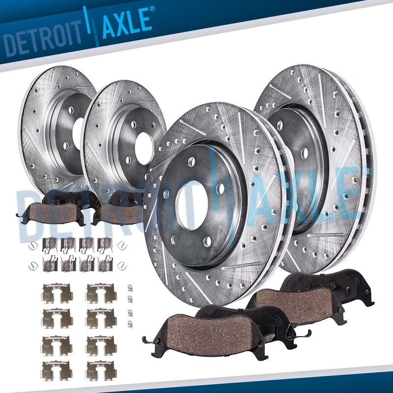 Front and Rear Drilled Rotors Brake Pads for 2006-2018 Toyota Rav4 Lexus HS250h