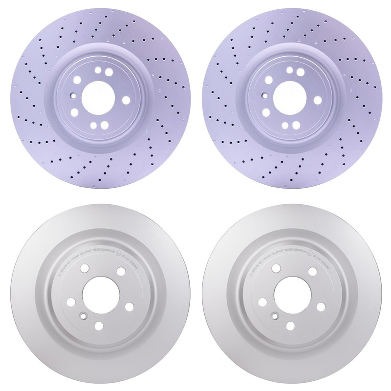 Hella Front 375mm Rear 345mm Brake Rotors Kit For W166 GL450 GLS550 4Matic