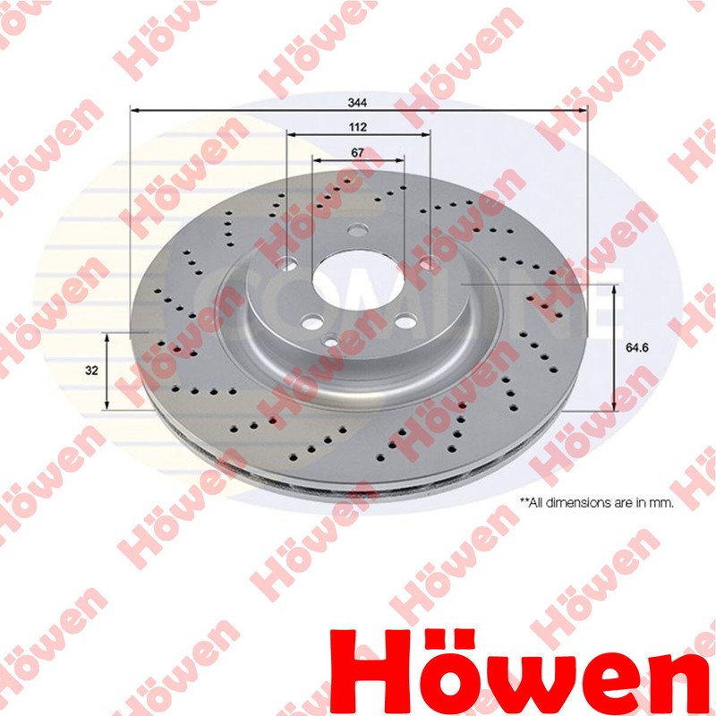 Fits Mercedes SLK E-Class C-Class SLC + Other Models Brake Disc Front Howen