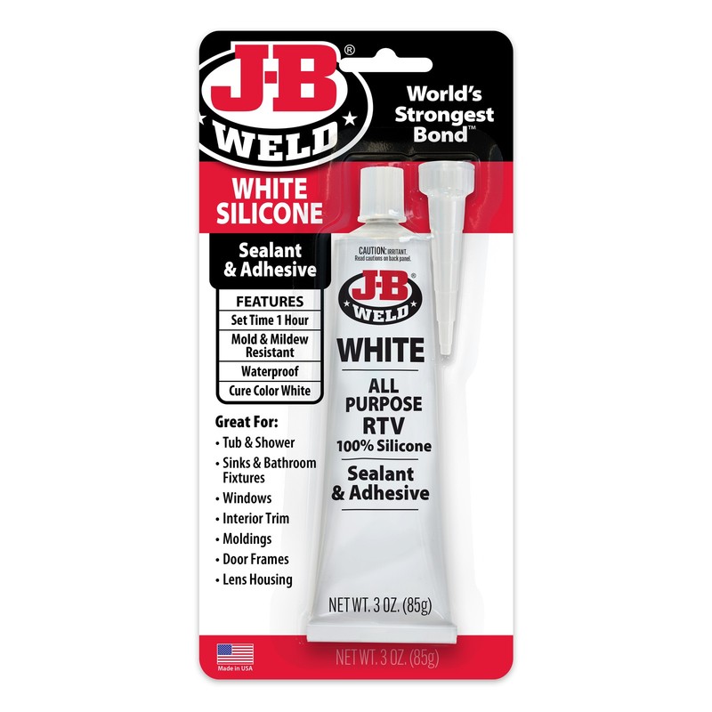 JB Weld 31312 White All Purpose RTV Silicone Sealant & Adhesive, 3 oz
