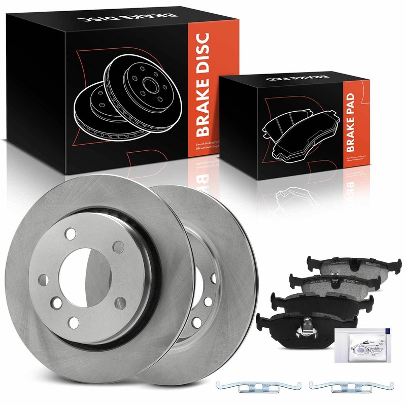 6Pcs Rear Disc Brake Rotor & Ceramic Brake Pad for BMW 320i 323i 1998-2000 328i