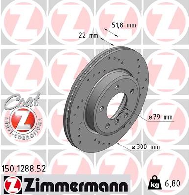Zimmermann 150.1288.52 Brake Disc for BMW, BMW (Brilliance)