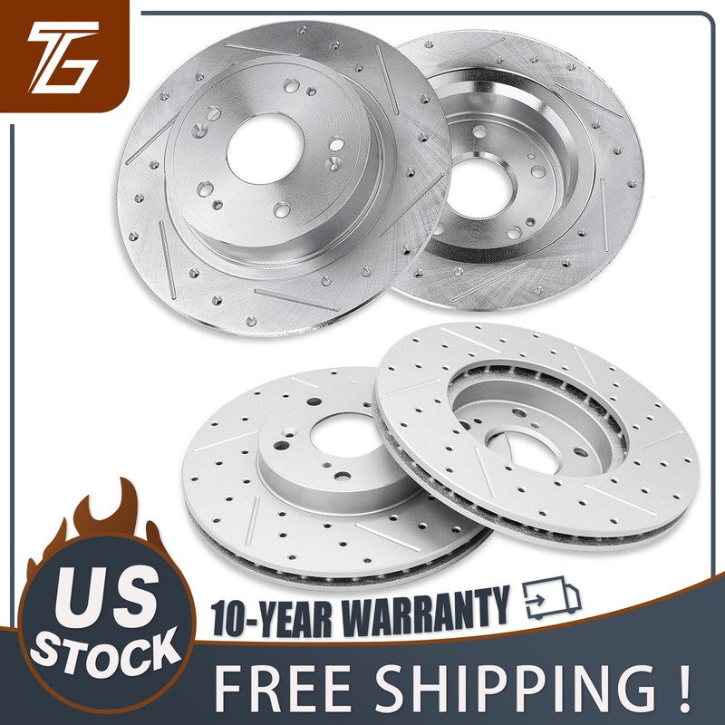 Front & Rear Drilled Brake Rotors for Honda Accord 2005 – 2017 Civic 2015