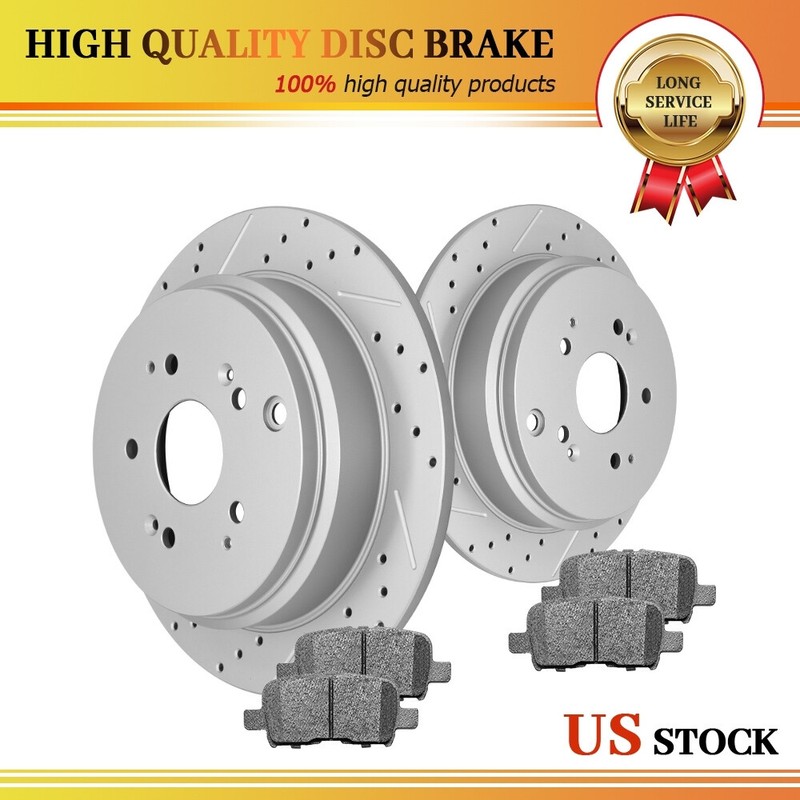 For Honda Odyssey 2002 2003 2004 Rear Brake Rotors Ceramic Brake Pads