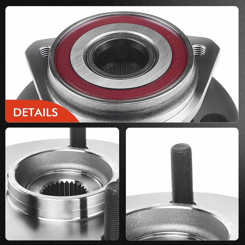 Front Drilled Brake Rotors & Pad + Hub Bearing for Jeep Grand Cherokee 1999-2004 gallery