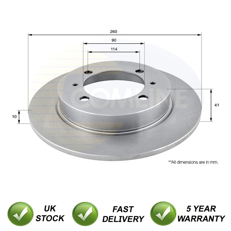 Brake Disc Rear SJR Fits Volvo V40 S40 Mitsubishi Space Star Carisma #1
