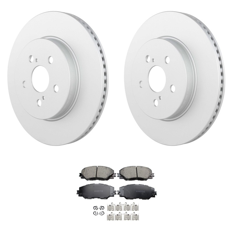 Bosch QuietCast Front Rotors Akebono ProACT Disc Brake Pad Kit For Corolla Sedan