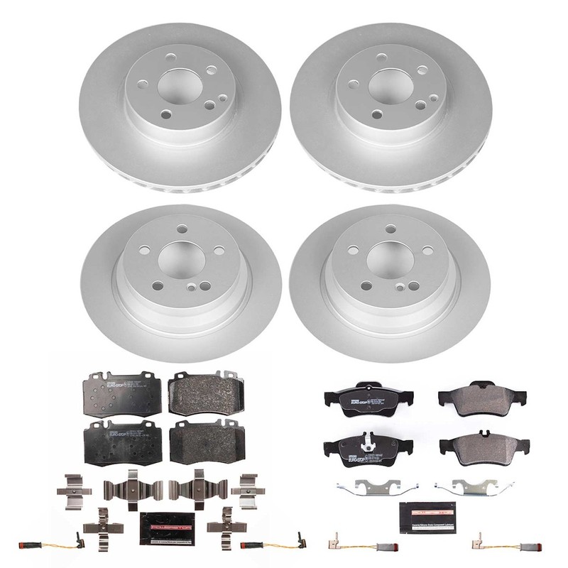 ESK4512 Powerstop Brake Disc and Pad Kits 4-Wheel Set Front & Rear for MB E350