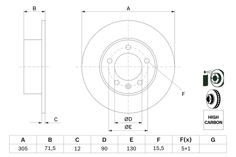 2x Brake Discs Pair Solid fits RENAULT MASTER Mk3 2.3D Rear 2010 on 304.9mm Set gallery