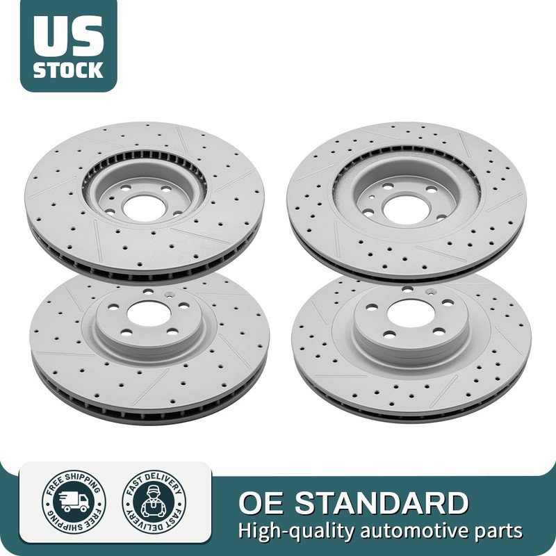 345mm Front + 320mm Rear Vented Brake Disc Rotors For Volvo S60 XC90 V60 V90 CC