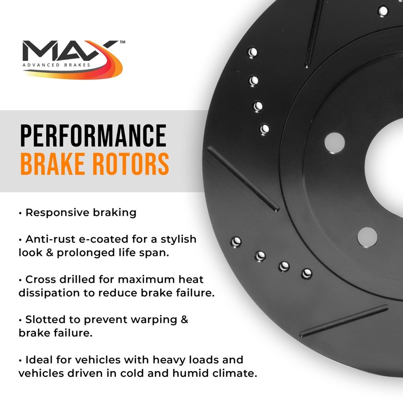 Front Drilled Slotted Rotors for 2007-2015 2016 2017 2018-2023 Nissan Altima gallery