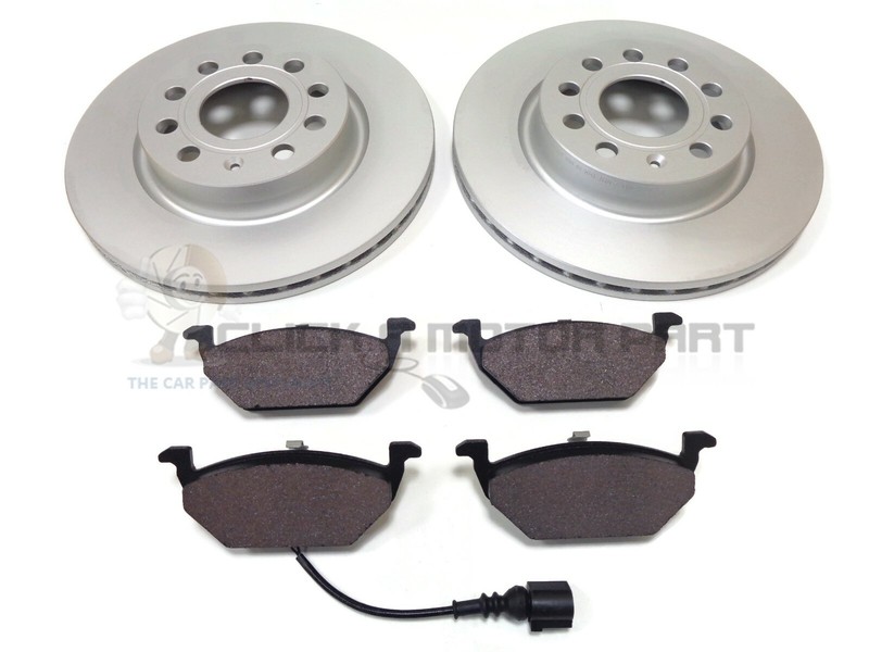 SKODA OCTAVIA MK2 1.9 TDI 05-12 FRONT 2 BRAKE DISCS & PADS CHECK SIZE CHOICE