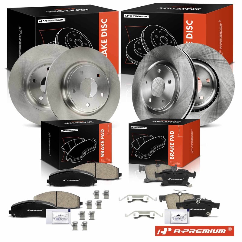 A-Premium Front & Rear Side Disc Brake Rotor & Ceramic Pad for Chrysler Pacifica