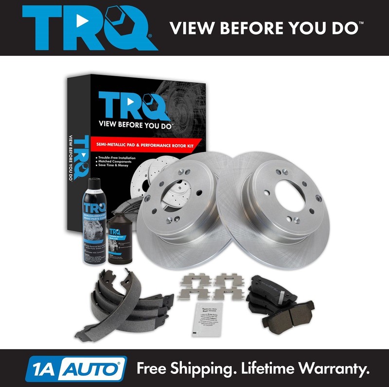 TRQ Rear Brake Pad & Rotor Kit Fits 2007-2008 Hyundai