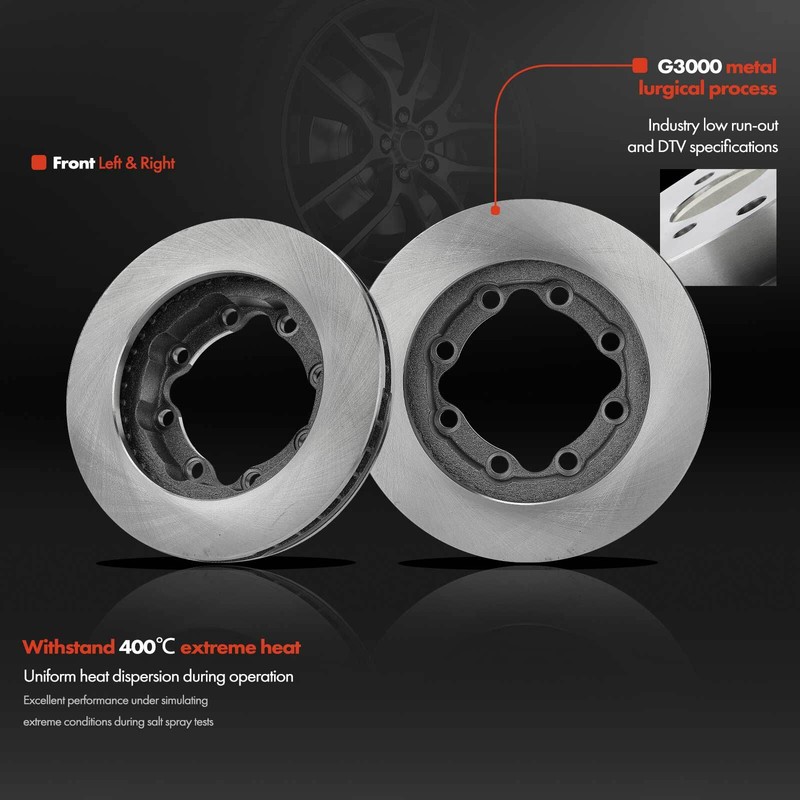 6pcs Front Brake Disc Rotor & Ceramic Brake Pad for Chevrolet GMC Dodge Ram 2500 gallery