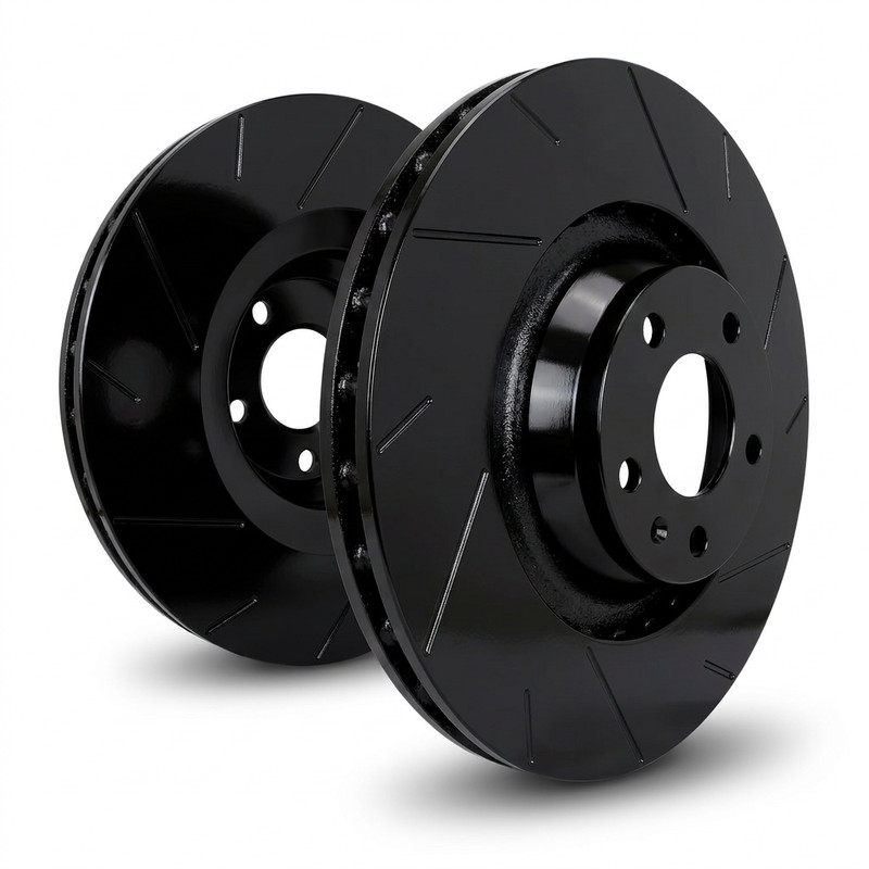 SP Performance T54-156-B Straight Slotted Black Zinc Rear Rotors 07-10 Ford Edge