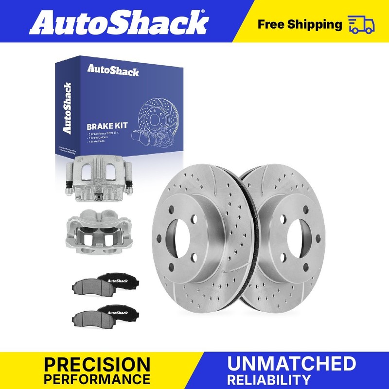 Front Drilled Slotted Brake Rotors Pads Calipers for Ford, Ranger 2003-2011