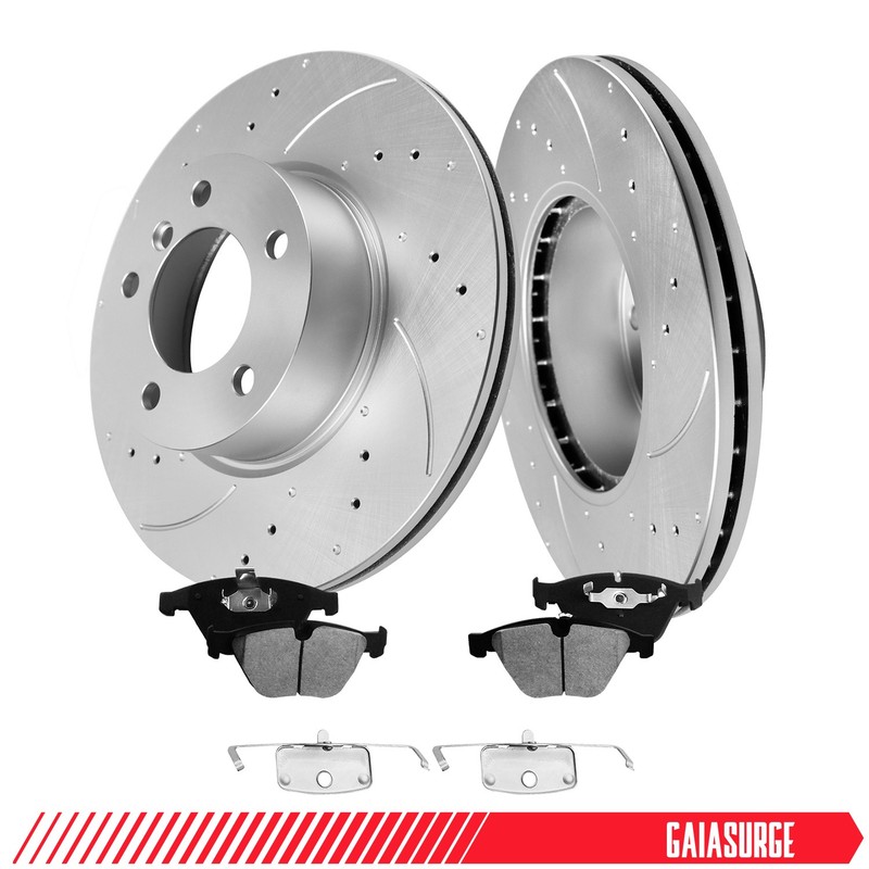 312mm Front Drilled Brake Rotors Ceramic Pads for 2010 – 2013 BMW 328i xDrive
