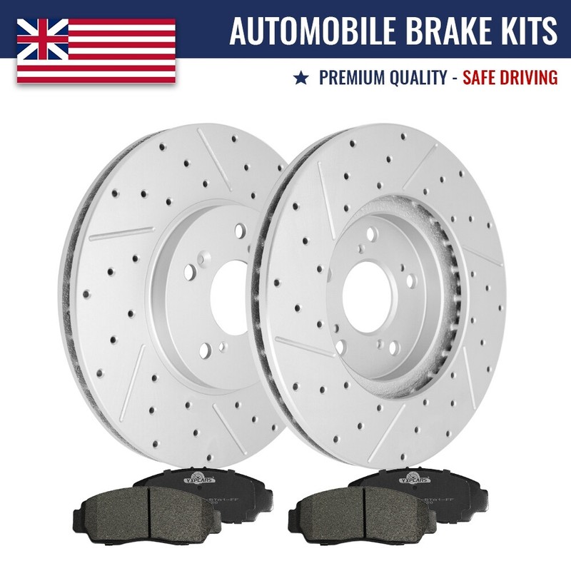 Front Disc Brake Rotors & Ceramic Brake Pads for Honda Accord Acura TSX CL TL