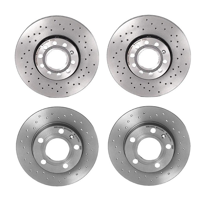 Brembo Front 288mm & Rear 245mm Drilled Brake Disc Rotors Kit for A4 Quattro 1.8