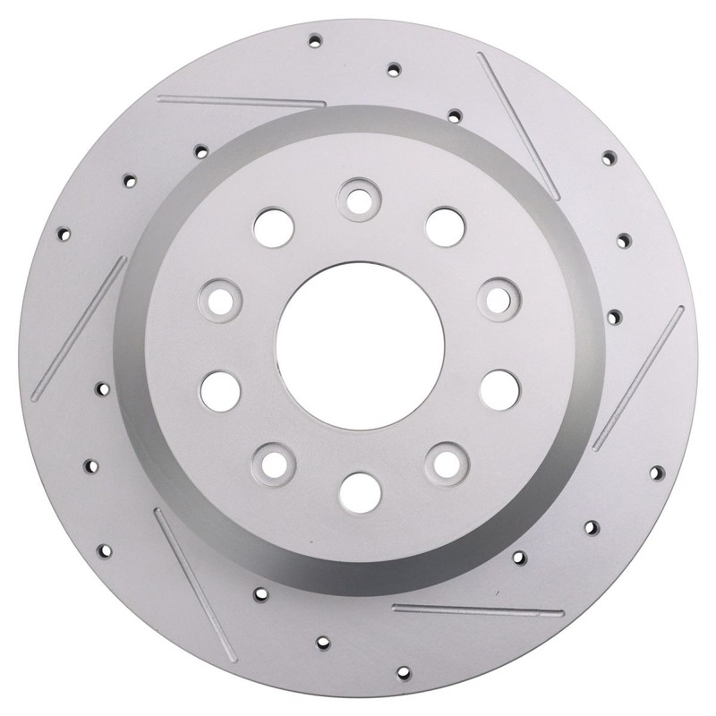 Brake Rotors Set Premium G-Coated Slotted X Drilled Fits 2018-2024 Jeep Wrangler gallery