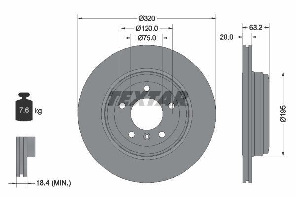TEXTAR Brake Discs Front & Rear Braking Service Set Fits BMW 5 Series 6 Series gallery