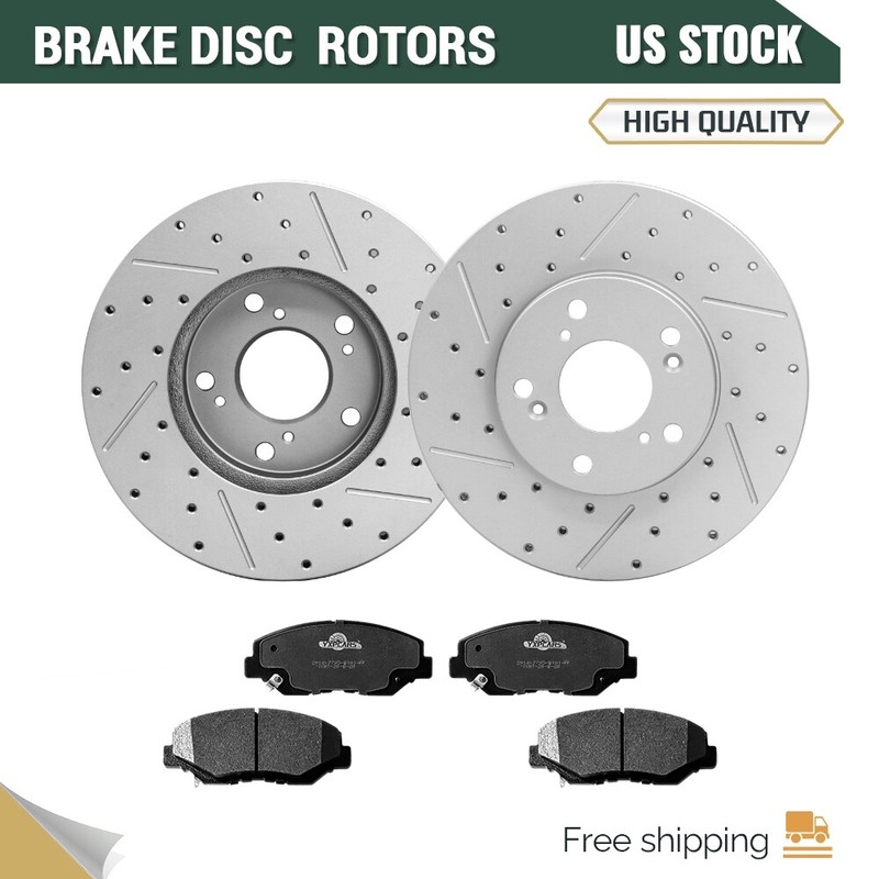 Front Disc Brake Rotors + Ceramic Brake Pads for 2016 Honda CR-Z All Models