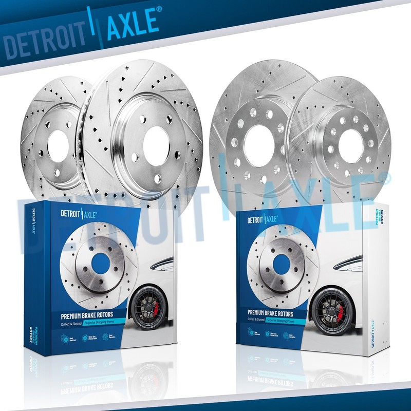 300mm Front 315mm Rear Drilled Disc Brake Rotors for 2020 – 2023 Cadillac CT4