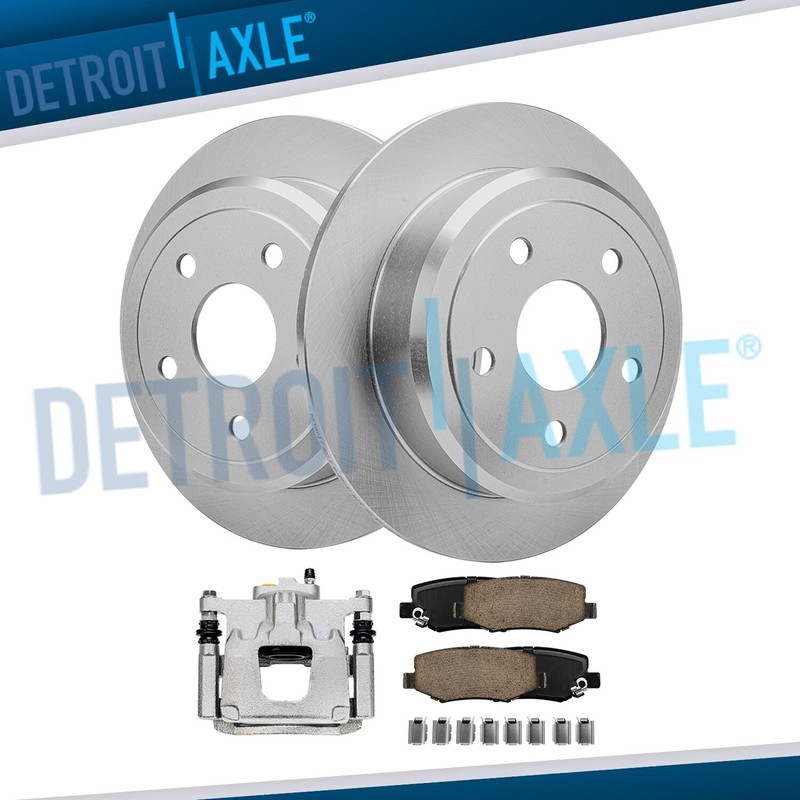 Rear Disc Rotors Brake Pads + Left Brake Caliper for 2007-2018 Jeep Wrangler JK