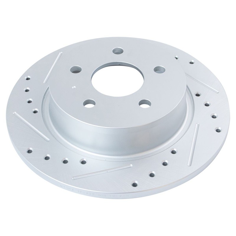 TRQ Performance Brake Rotor Drilled & Slotted G-Coated Rear Pair Kit New gallery