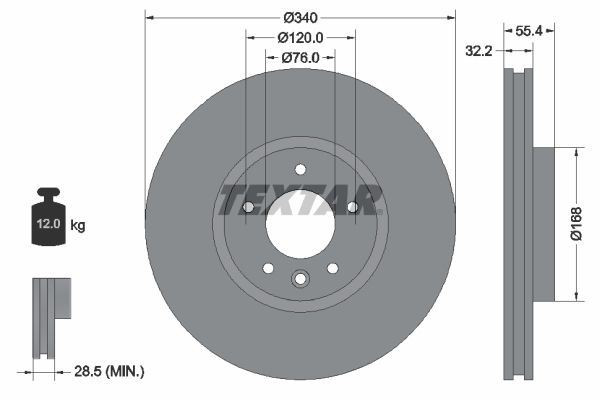 Textar Front Discs & Brake Pads Service Kit Fits VW California Transporter gallery