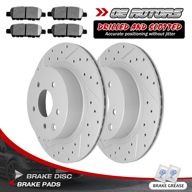 For 2010 2011 2012 2013 2014 – 2017 Nissan Maxima Rear Brake Rotors+Brake Pads