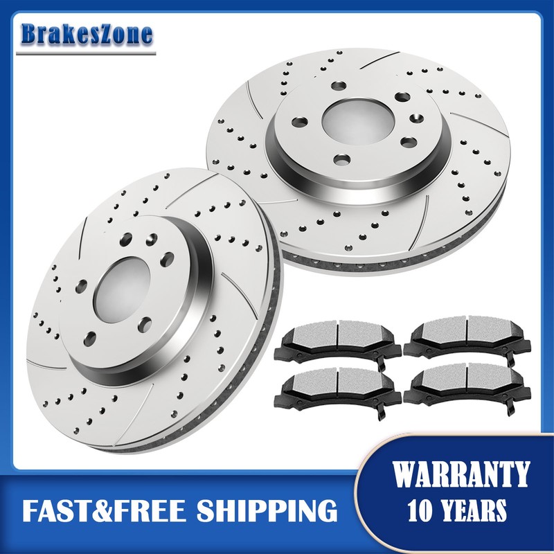 Front Brake Rotors Pads for Chevrolet Impala Limited Monte Carlo Drilled Slotted