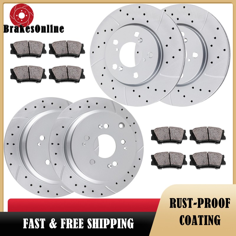 ​Front and Rear Brake Rotors Pads fit for Honda Odyssey 2005 2006 2007 2008-2010