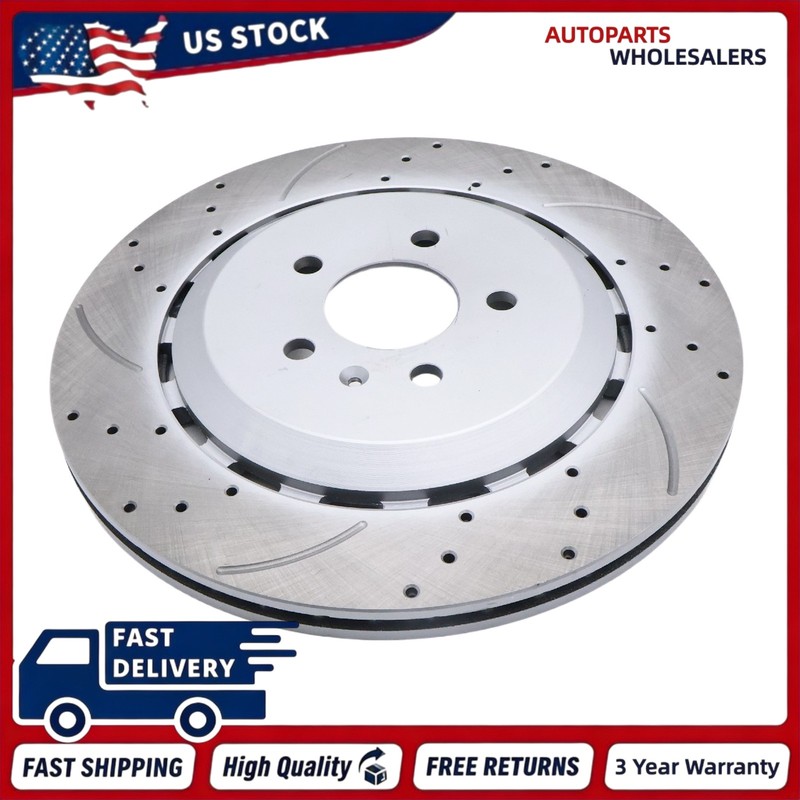 2X Rear Disc Brake Rotors Left＆Right Fits Audi RS7 2014-2018 4.0L V8 4G8615601E gallery