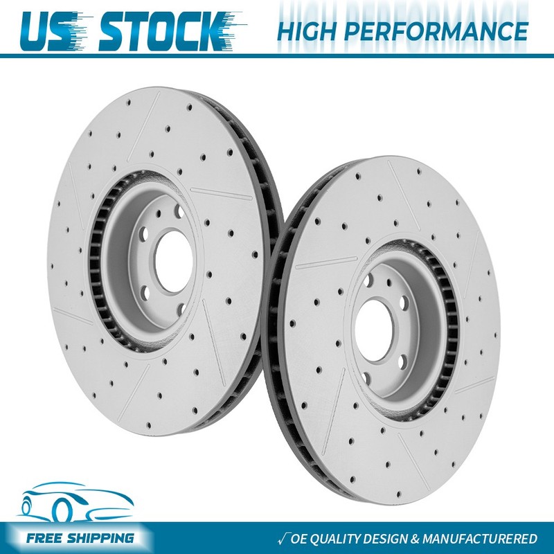 Front Drilled Disc Brake Rotors for 2019-2025 Volvo V60 Cross Country S60 XC40