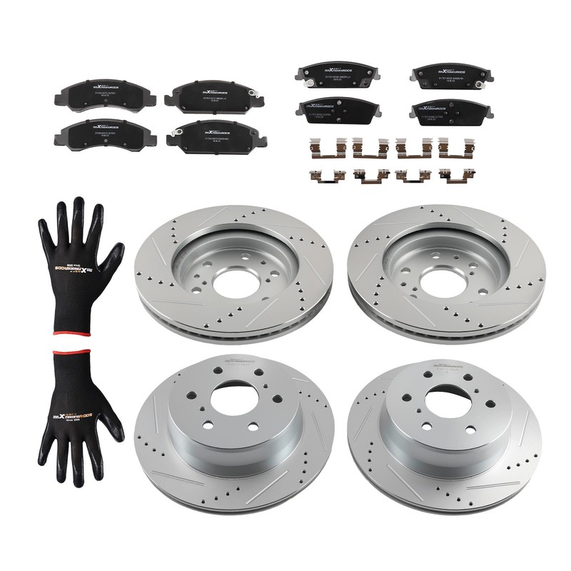 Front Rear Brake Rotors+Ceramic Brake Pads Kit for Chevrolet Tahoe 2015-2020