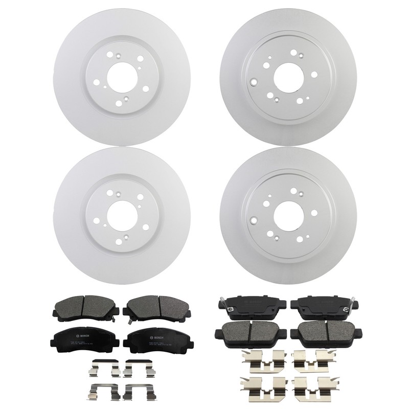 Bosch QuietCast Front Rear Rotor Ceramic Disc Brake Pad Kit for Honda Ridgeline