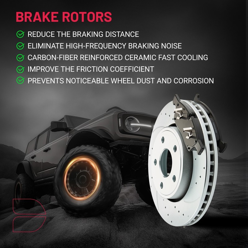 Front Rear Disc Brake Rotors Ceramic Pads Kit For Jeep Grand Cherokee 3.0L 14-18 gallery