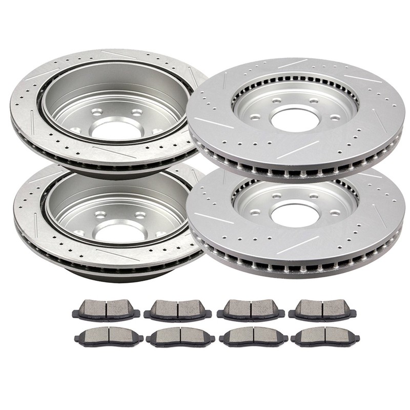 Front Rear Ceramic Brake Pads Rotors For Nissan FRONTIER 2005-2017 4.0L 3954CC